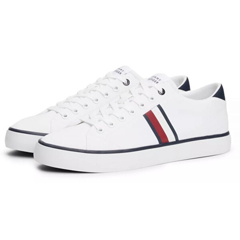 Chaussures Tommy Hilfiger Hi Vulc Low Stripes Mesh FM0FM04946 Ybs blanche