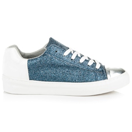 Kylie Baskets à lacets à paillettes bleu