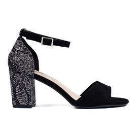 Sergio Leone Sandales femme élégantes en daim noir