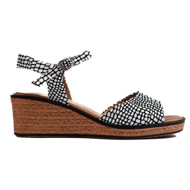 Sandales compensées confortables pour femmes de Sergio Leone blanc