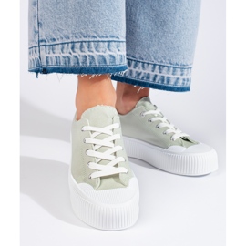 Baskets plateforme femme vertes
