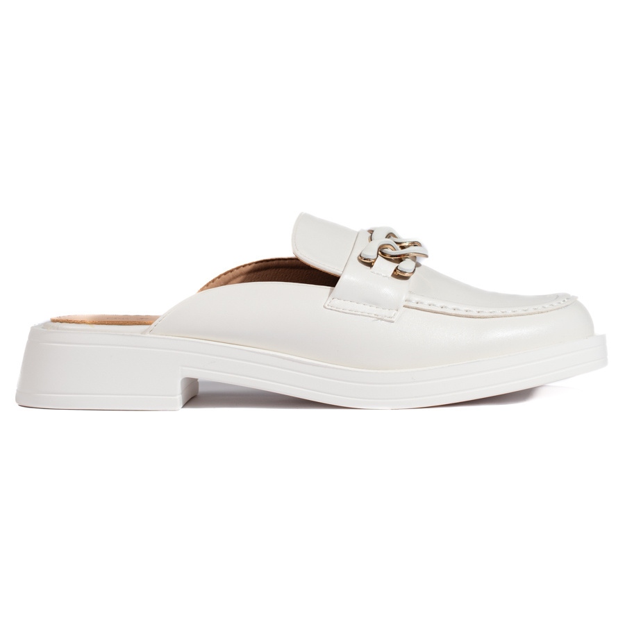 Mules plates blanches shop