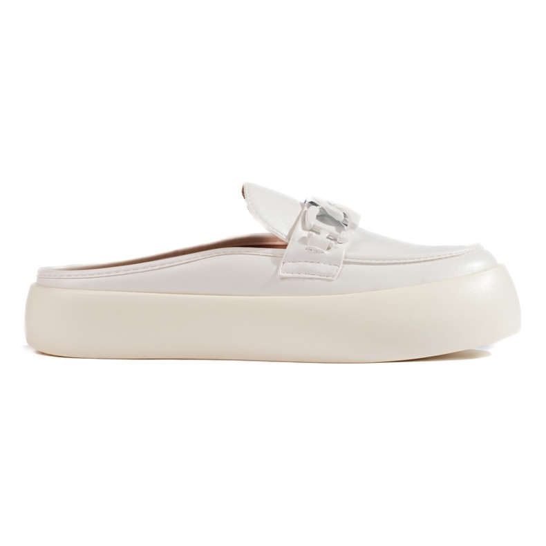 Tongs plateforme blanches pour femme