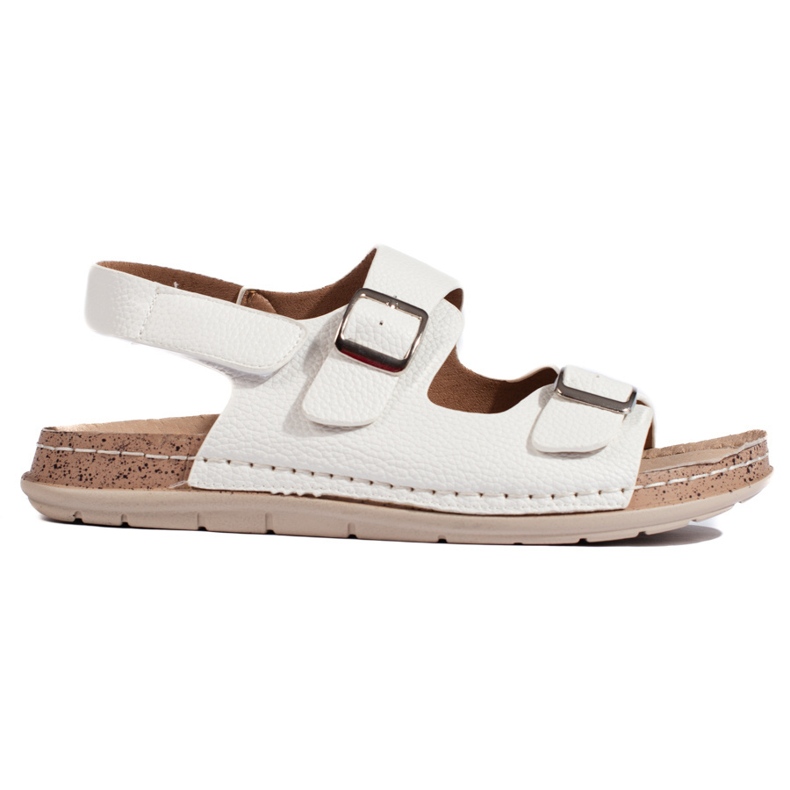 Sandales femme blanches à fermeture velcro Sandales femme blanches à fermeture velcro