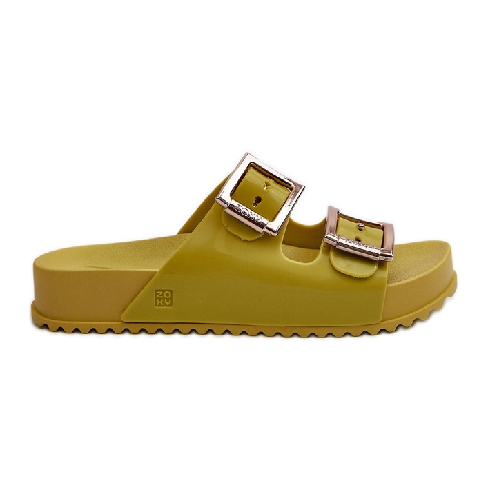 Claquettes lisses pour femmes ZAXY LL285077 Citron vert