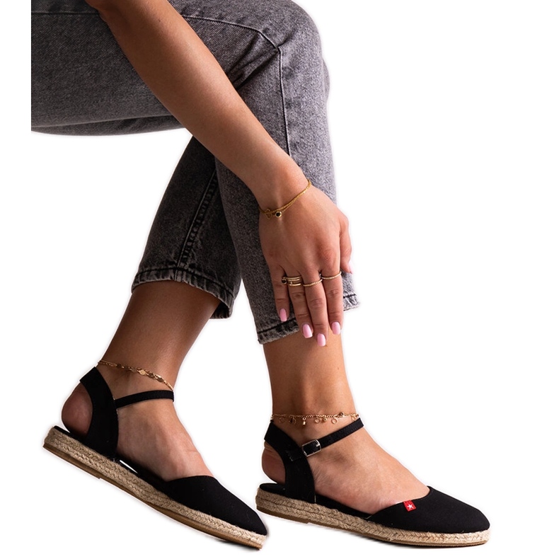 Espadrilles noires à talon ouvert Big Star FF274526 le noir