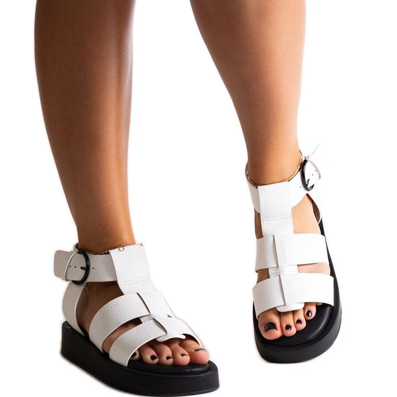 Sandales à plateforme blanches Big Star NN274072 Sandales à plateforme blanches Big Star NN274072