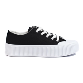 Baskets noires à plateforme pour femmes le noir Baskets noires à plateforme pour femmes le noir