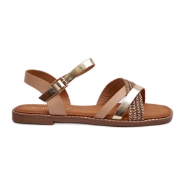 Sandales pour femmes en cuir écologique Sergio Leone SK085H Or d'or Sandales pour femmes en cuir écologique Sergio Leone SK085H Or d'or