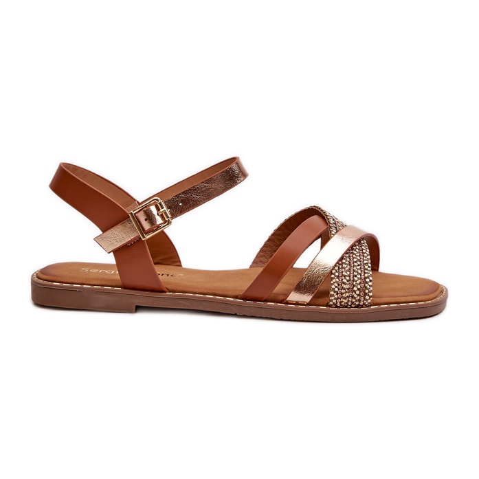 Sandales pour femmes en cuir écologique Sergio Leone SK085H marron brun