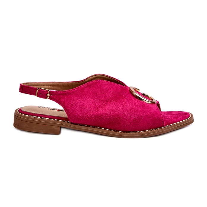 Sandales Femme Élégantes Avec Décoration Eco Daim S.Barski KV27-058 Fuchsia rose
