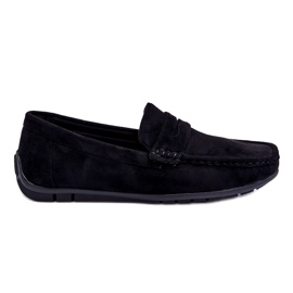 Confly Mocassins noirs en daim masculin