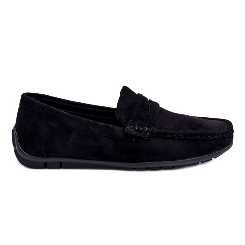 Confly Mocassins noirs en daim masculin le noir