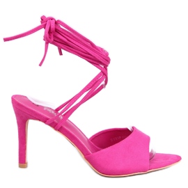 Gennaro Sandales à talons hauts à lacets fuchsia rose