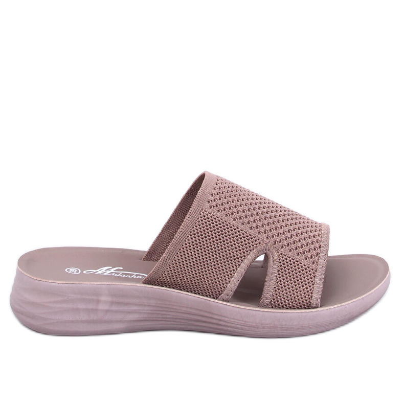 Herves Tongs ajourées souples Kaki beige