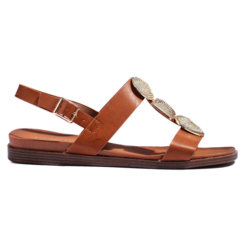 Sandales plates marron pour femmes de Sergio Leone brun