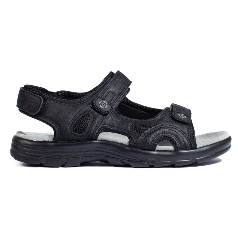 Sandales homme noires avec velcro le noir