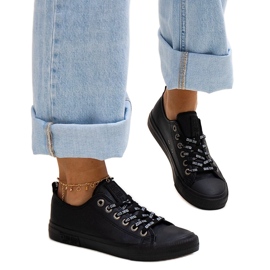 Baskets en cuir écologique noires Big Star KK274106