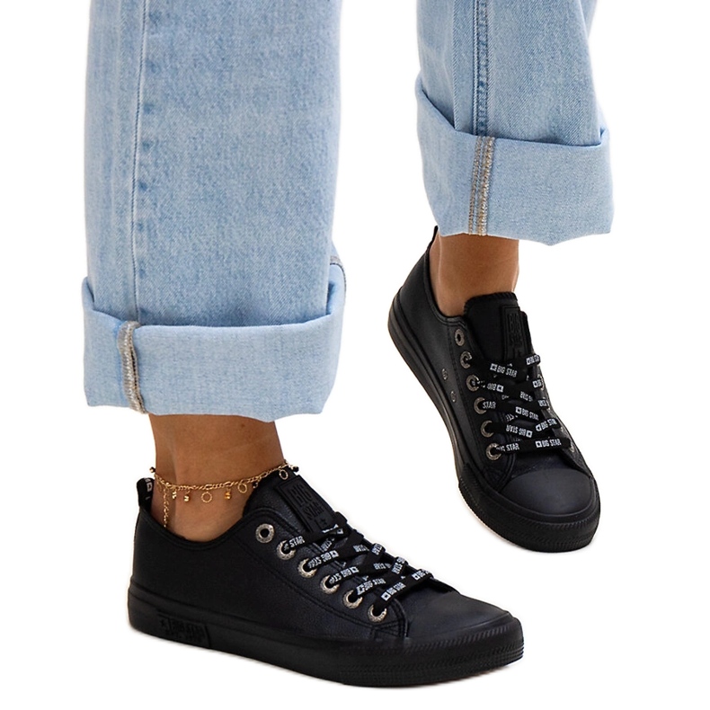 Baskets en cuir écologique noires Big Star KK274106 le noir Baskets en cuir écologique noires Big Star KK274106 le noir