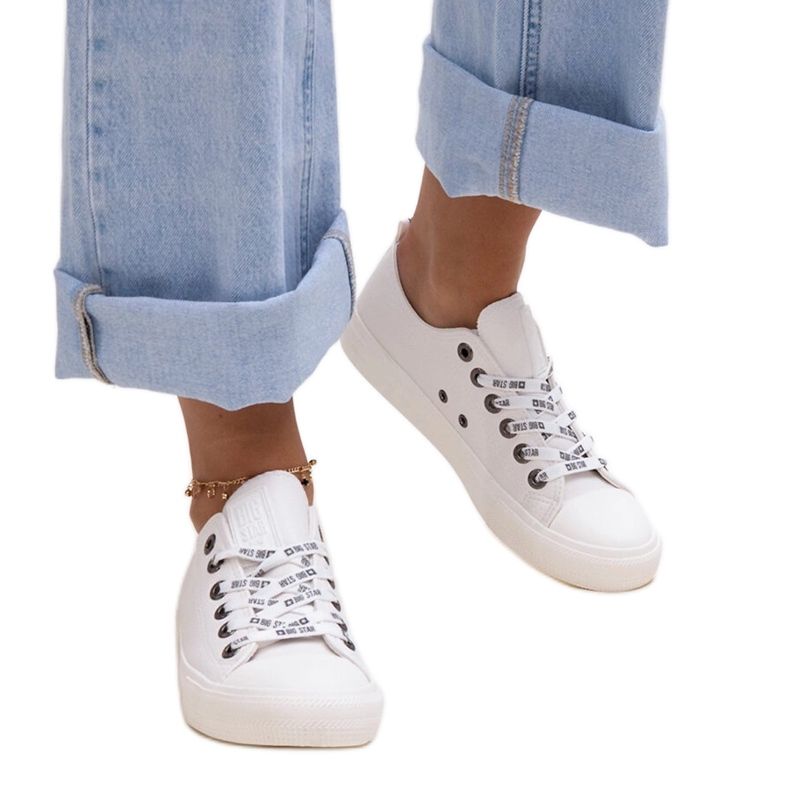 Baskets en cuir écologique blanches Big Star KK274105 Baskets en cuir écologique blanches Big Star KK274105