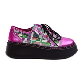 Baskets En Cuir Pour Femme Sur Plateforme Maciejka 06479-15 Fuchsia rose