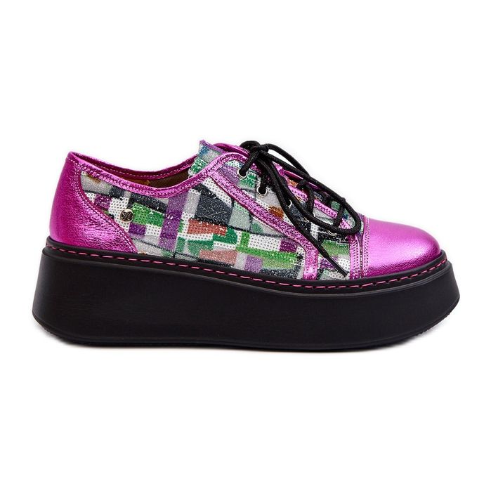 Baskets En Cuir Pour Femme Sur Plateforme Maciejka 06479-15 Fuchsia rose