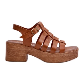 Zazoo 40410 Sandales en cuir pour femme, marron brun