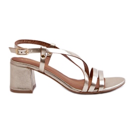 Sandales en Cuir à Talon Bas Maciejka 06653-25 Doré