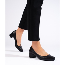 Élégants escarpins noirs à talons bas de Sergio Leone le noir