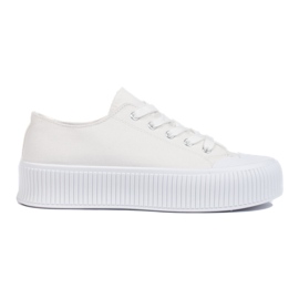 Baskets plateforme femme blanc