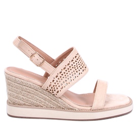 Debeve Sandales espadrilles compensées beiges