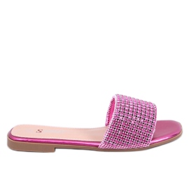 Yanni Tongs fuchsia strass rose