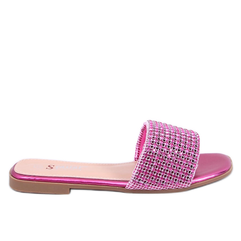 Yanni Tongs fuchsia strass rose