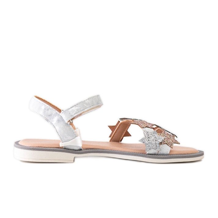 Miss Sandales enfant Charisa grises avec étoiles pailletées argent Miss Sandales enfant Charisa grises avec étoiles pailletées argent