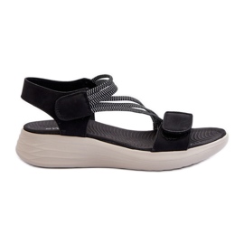 Evento Sandales Velcro Confortables Pour Femmes Noir Eladora