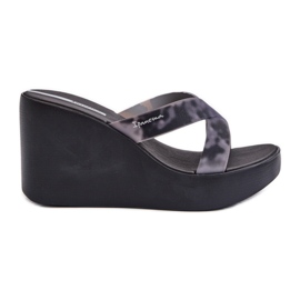 Tongs compensées pour femmes 83520 Ipanema High Fashion Slide Fem Noir le noir
