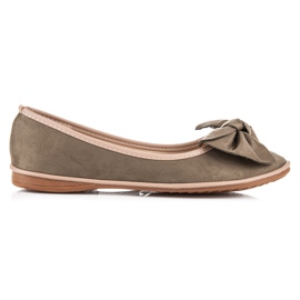 Ideal Shoes Ballerines en daim vert