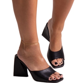 Tongs à talons hauts Mirella noires le noir
