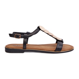 Sandales Plates Pour Femmes En Cuir Écologique Noir Jeritellia le noir
