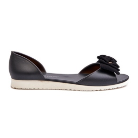 Ballerines en caoutchouc avec nœud pour femmes, noir Georia