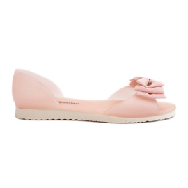 Ballerines en caoutchouc avec nœud pour femmes, rose clair Georia