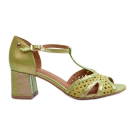Sandales En Cuir à Talon Haut Pour Femme Maciejka 06551-09 Citron Vert