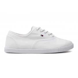 Tommy Hilfiger Baskets à lacets en toile W FW0FW07805YBS blanc