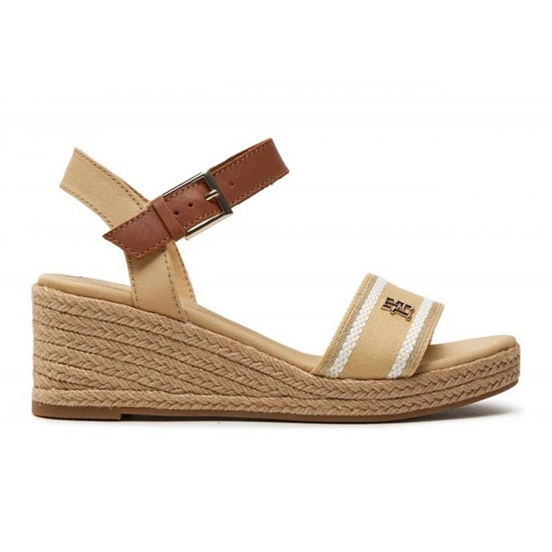 Tommy Hilfiger Sandale compensée en sangle W FW0FW08044ACR beige