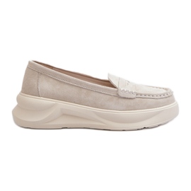 Mocassins Femme Daim Beige Clair Filidia