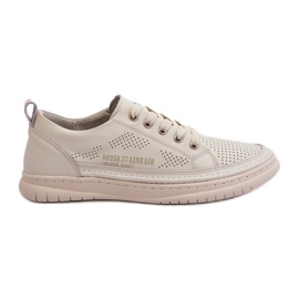 Baskets en cuir pour femmes beiges Cloesa le noir