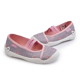 Befado Chaussons Ballerines à Motifs 116X328 Gris et Rose