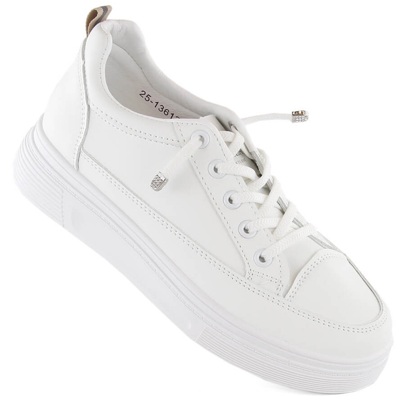 Chaussures de sport à enfiler blanches pour femmes Vinceza 13613