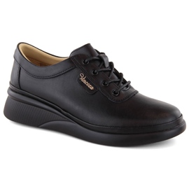 Chaussures à lacets pour femmes en cuir noir Vinceza 7922