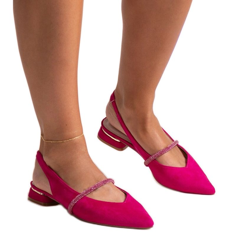 Ballerines rose foncé avec empiècement en cuir Morcosa